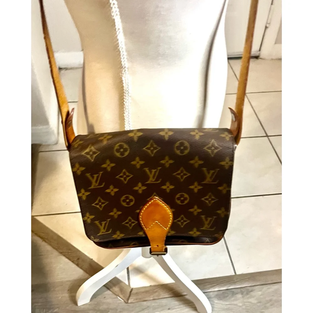 LOUIS VUITTON Cartouchiere GM Shoulder Bag Monogram Leather Brown France M51252
